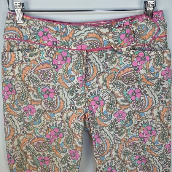 Vintage Y2K Nanette Lepore Retro Pants Wide Leg Flare Flower Power Hippie size 4 - Picture 2 of 8